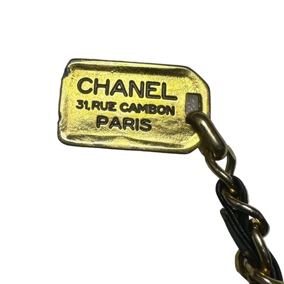 CHANEL Black lambskin Quilted Medium Matelassé Chain Tote/Shoulder Bag - Picture 3 of 7